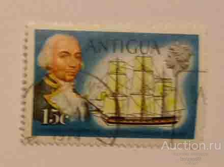 24.35 МАРКИ Антигуа  КОРАБЛИ ,ПАРУСНИКИ   1 шт   1970 г