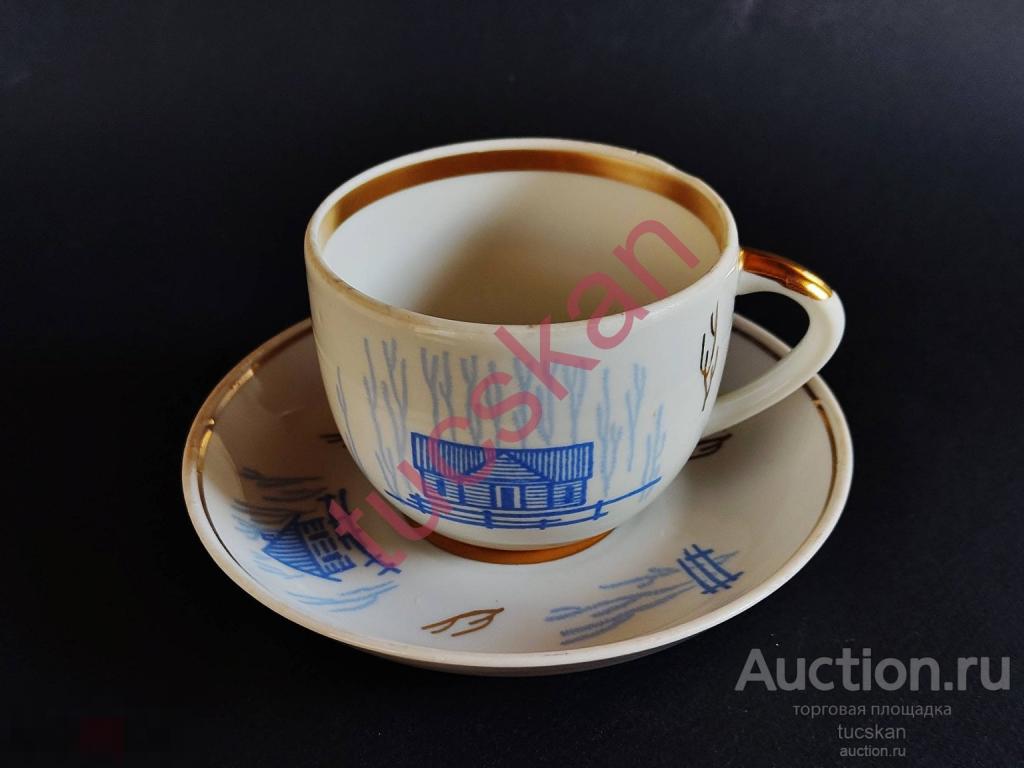 Чайная пара фарфор Зима ДФЗ Вербилки №2
