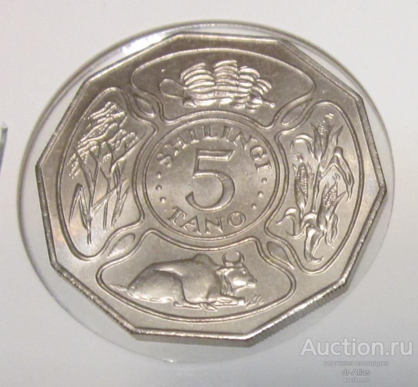 Танзания 5 шиллингов 1971 UNC 10 лет независимости 9806