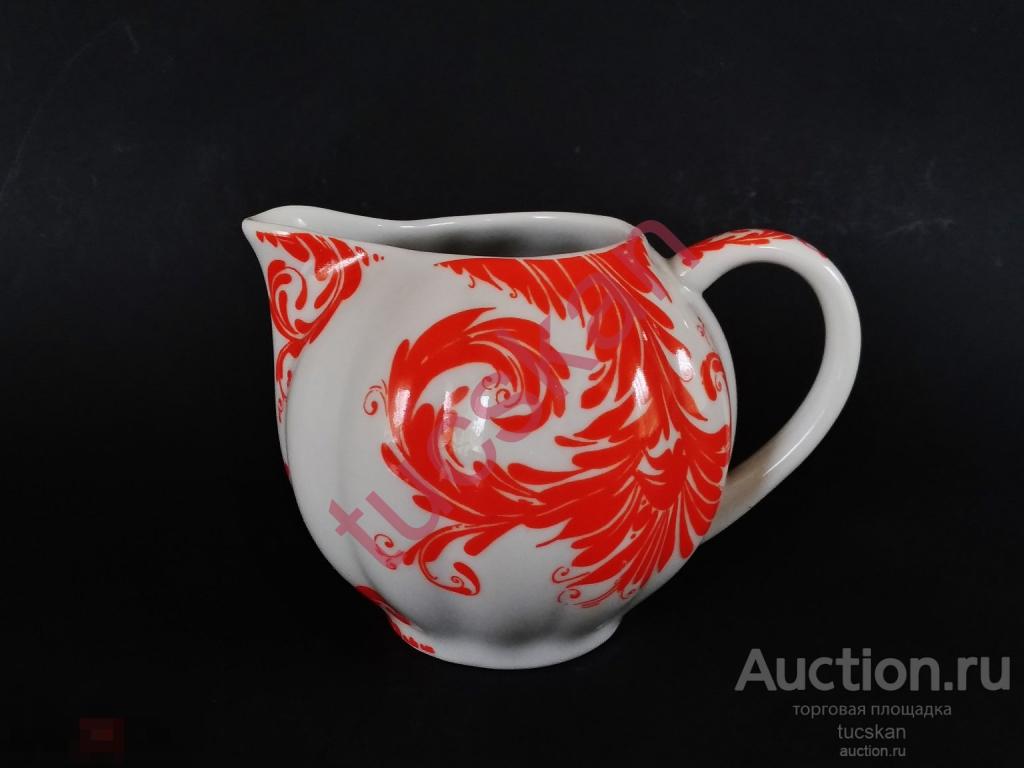 Молочник сливочник ЛФЗ фарфор костяной 11 гр, Жар птица