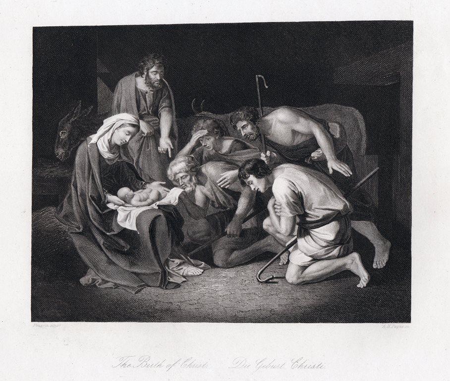 гравюра рождение Христа художник Nicolas Poussin. A. H. Payne 1847 ..сост!