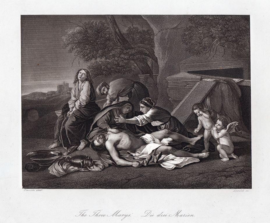 гравюра Оплакивание Христа художник Nicolas Poussin. A. H. Payne 1847 ..сост!