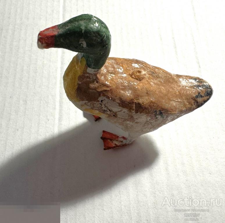 Елочная игрушка Утка 1950-е гг вата папье-маше