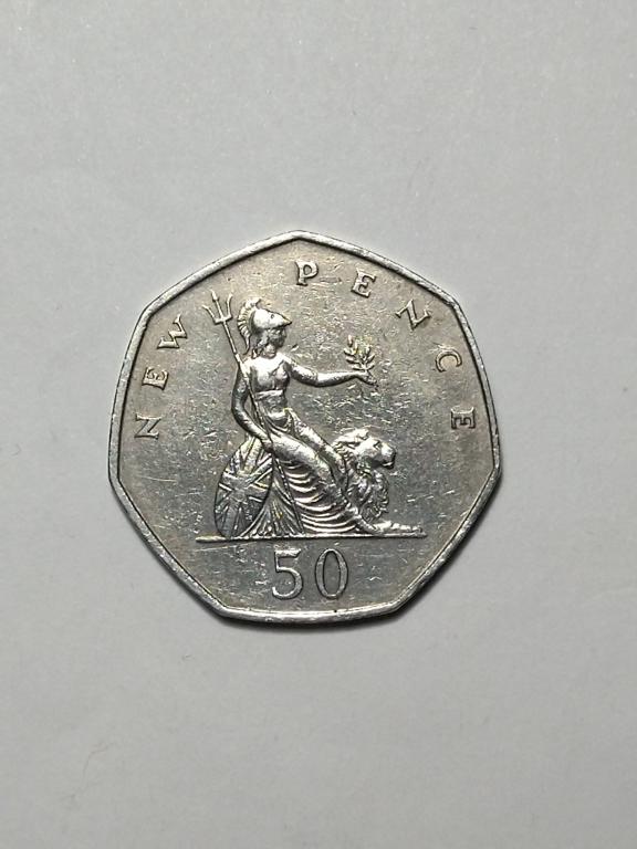 Великобритания. 50 пенсов 1969 год.