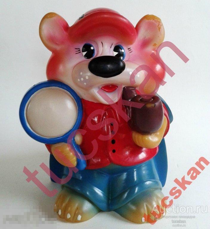 Волк Шерлок Холмс Игрушка резиновая В- 21.5 см № 2