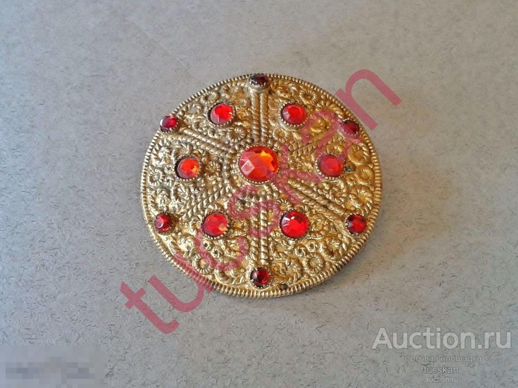 Брошка брошь латунь 4 см СССР