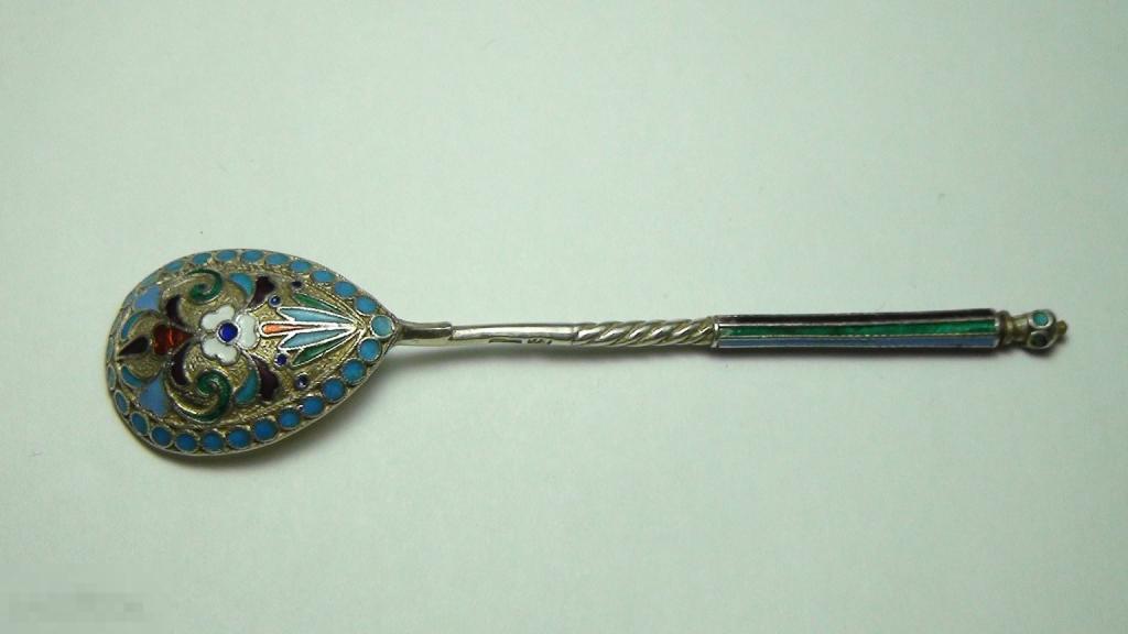 Кофейная ложка 84 проба эмаль 12,3гр.