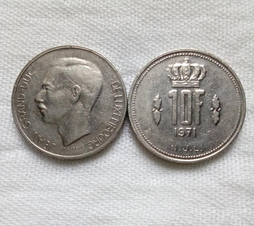 Люксембург 10 франков 1971 год