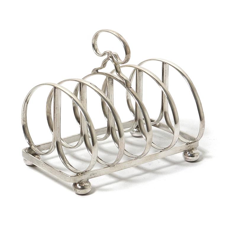 Серебряная подставка для тостов.  Англия, 1930 год