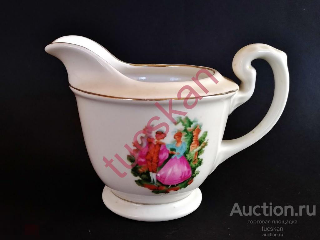 Молочник сливочник костяной фарфор старый Китай