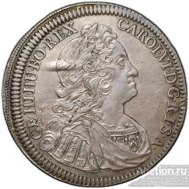 Монета 1 талер 1737 Карл VI Халль-ин-Тироль Австрийская империя