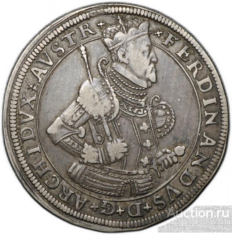 Монета 1 талер 1584-1595 AVSTR Фердинанд II Верхний Эльзас Австрия
