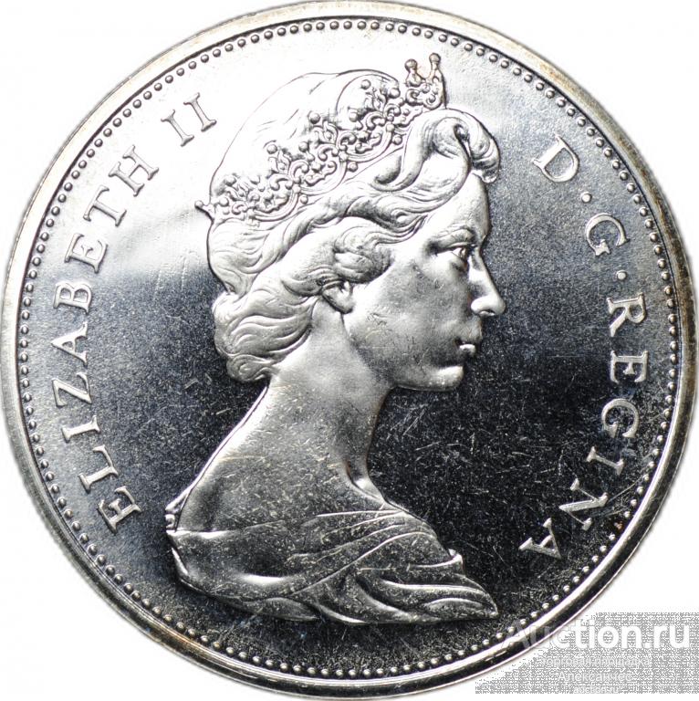 Монета 1 доллар 1965 Канада