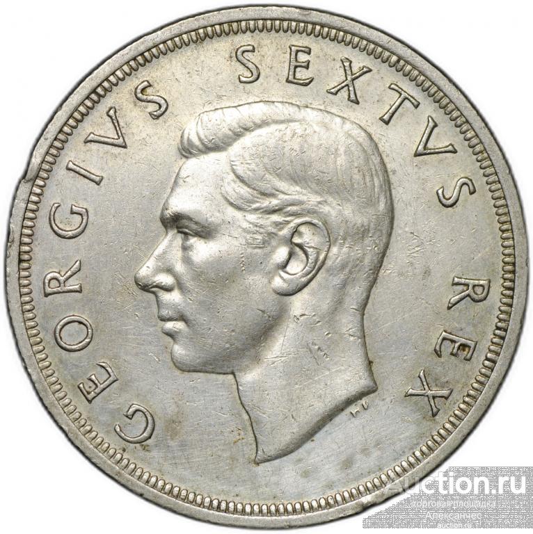 Монета 5 шиллингов 1952 300 лет основанию Кейптауна ЮАР