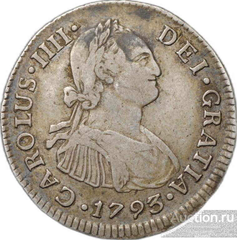 Монета 2 реала 1793 Перу