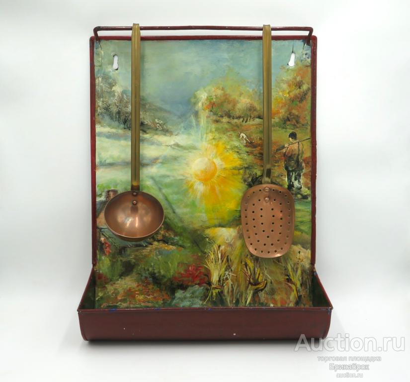 Винтажная вешалка картина Кухонный декор 1940г. Франция