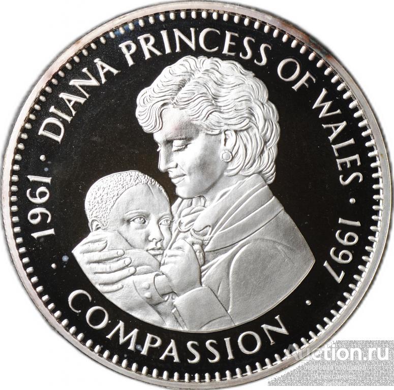 Монета 20 долларов 1997 Принцесса Диана - Сострадание Либерия