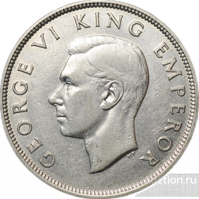 Монета 1/2 кроны 1937 Новая Зеландия