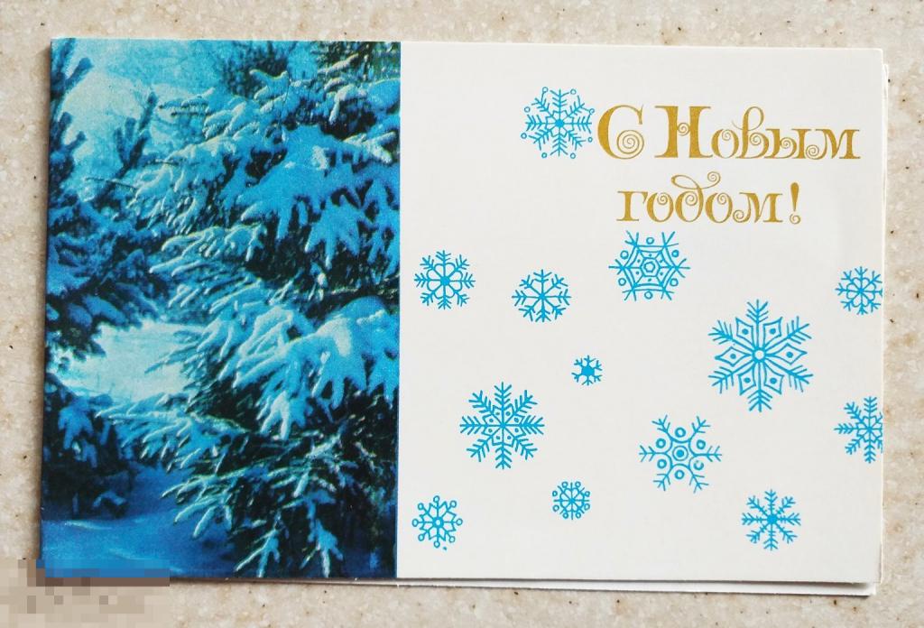 А618   Егорова С Новым годом 1975 г. Ёлка. Снежинки. Чистая