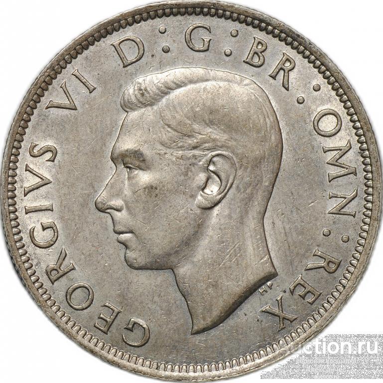 Монета 1/2 кроны 1942 Великобритания