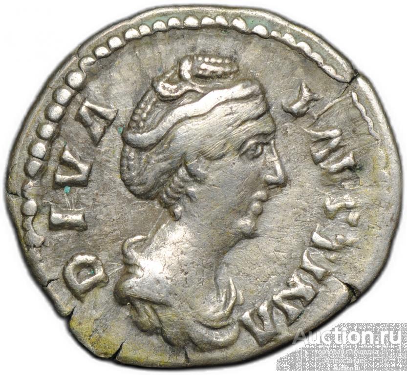 Монета Денарий 141 Фаустина I Старшая Церера Римская Империя