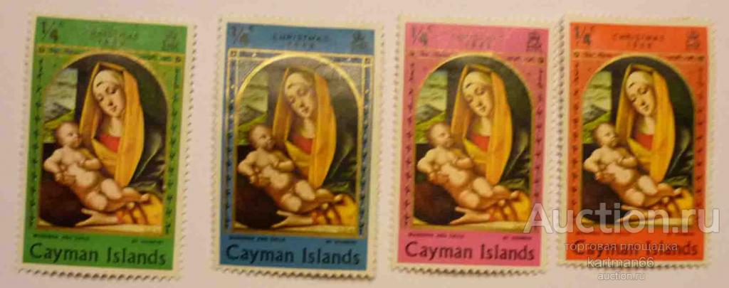 24.35  МАРКИ Каймановы острова  Рождественские картины 4 шт 1969  г