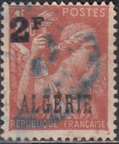 1945 Французские колонии Алжир Стандарт Ирис Надпечатка № 231 гаш 0.30 евро