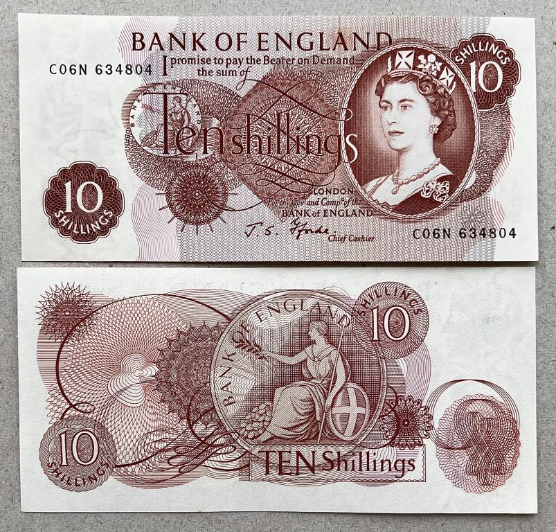 АНГЛИЯ (ВЕЛИКОБРИТАНИЯ) 10 ШИЛЛИНГОВ 1960-1970 ГОД UNC