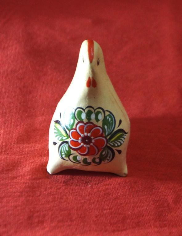 Жбанниковская глиняная игрушка свистулька Курочка СССР. Городец.