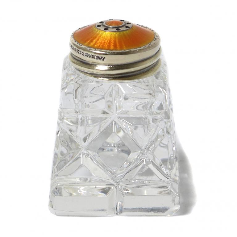 Солонка. Стекло, серебро, эмаль. Норвегия