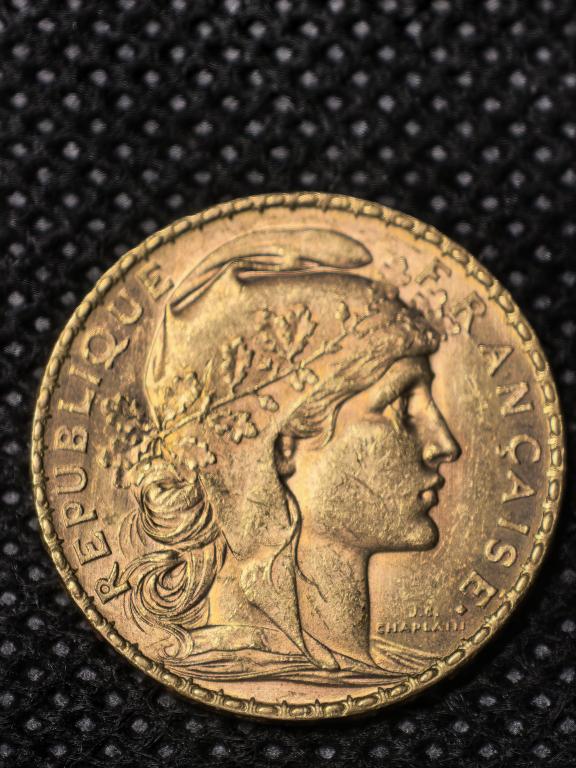 Золото 20 франков 1906 год Франция петух