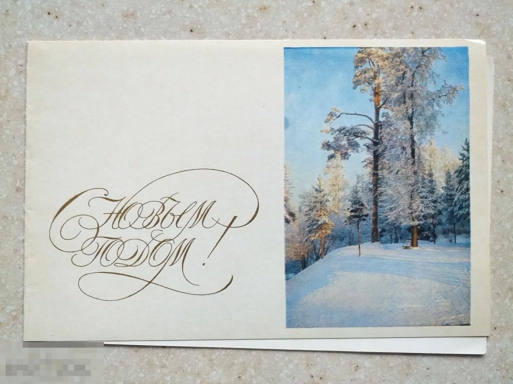 Б021 Булгакова С Новым годом! 1969 г. ёлка природа чистая