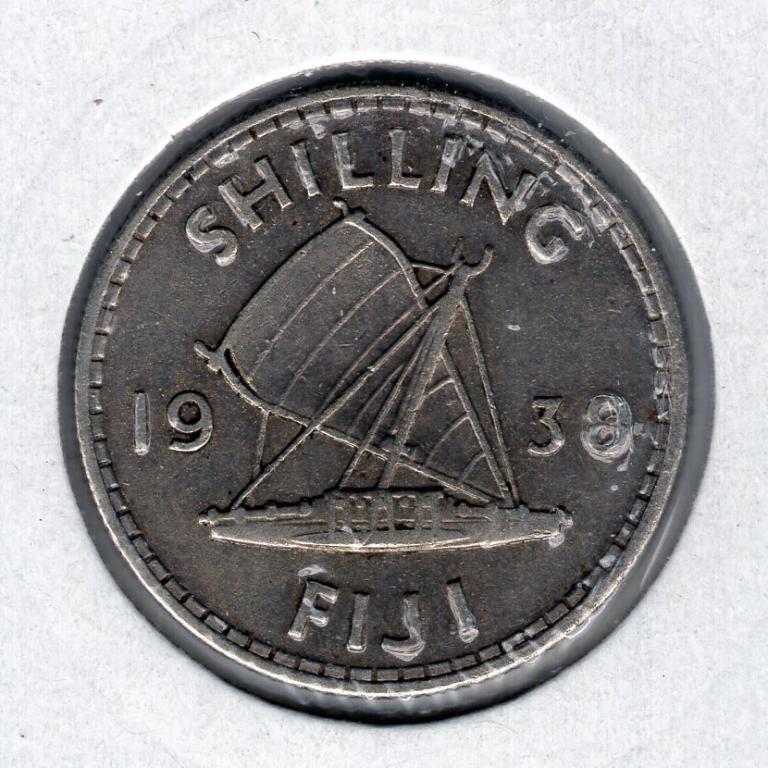 1 шиллинг - Фиджи - 1938 - Георг VI - серебро 500 - KM#12