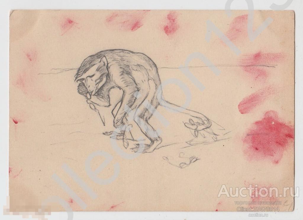 Мартышка и очки. №11. Рисунки Серова к басням Крылова. Тираж 3000. 1927г.