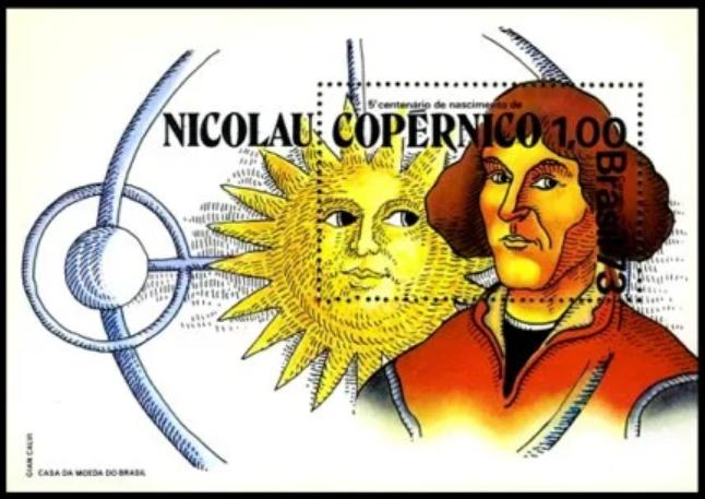 Бразилия космос 1973 M: Block 32 Коперник 500 лет