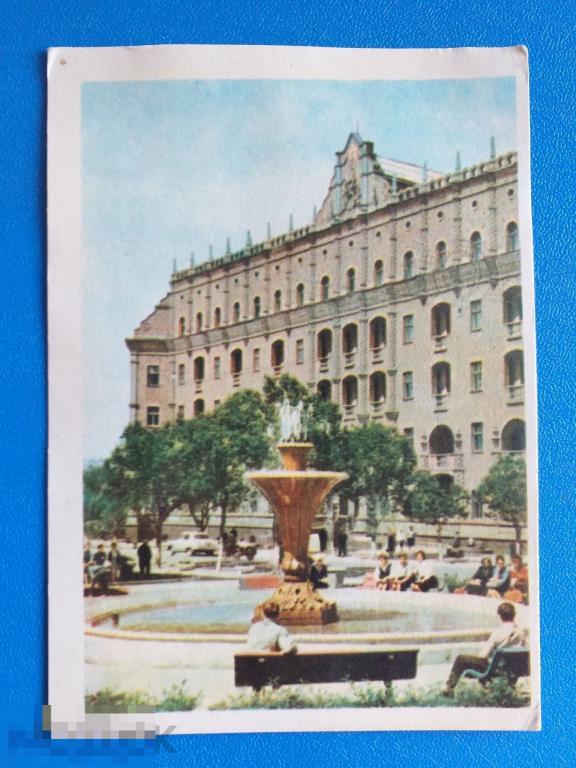 АБ3 Луганск гостиница Октябрь 1960-е г. чистая открытка СССР архитектура Украина