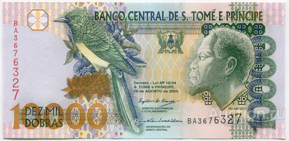 Сан Томе 10000 добрас 2004 г. KM 66c UNC