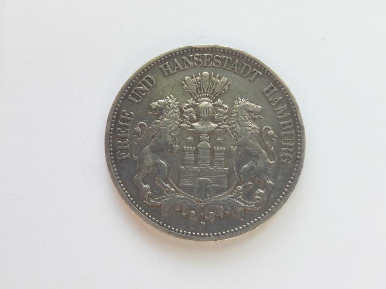 5 марок 1898 года. Германия. Гамбург.