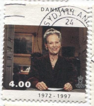 1997 Дания 25 летие регентства королевы Маргрит II. 1м .гаш