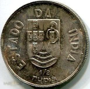 2810 Португальская Индия 1/2 рупии 1936 года