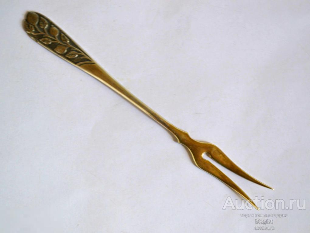 Вилочка. СССР 50-е. Серебро 875 пр., позолота