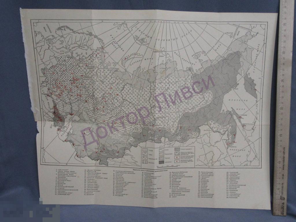 Карта Природные зоны и размещение заповедников СССР / Д03-125