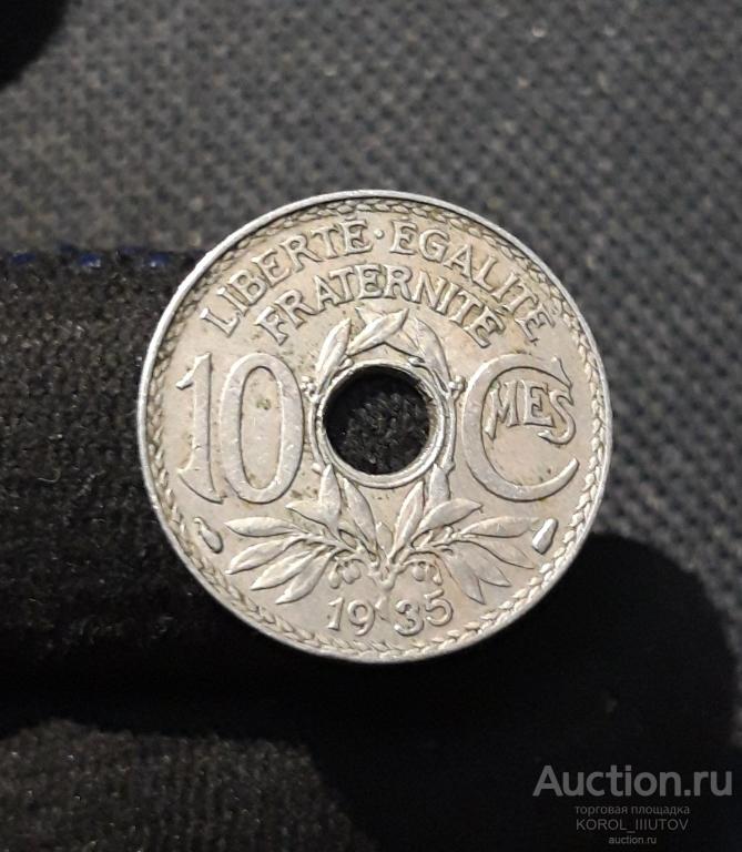 Франция 10 Сантимов 1935 года (Б 393 ПЛ 9)