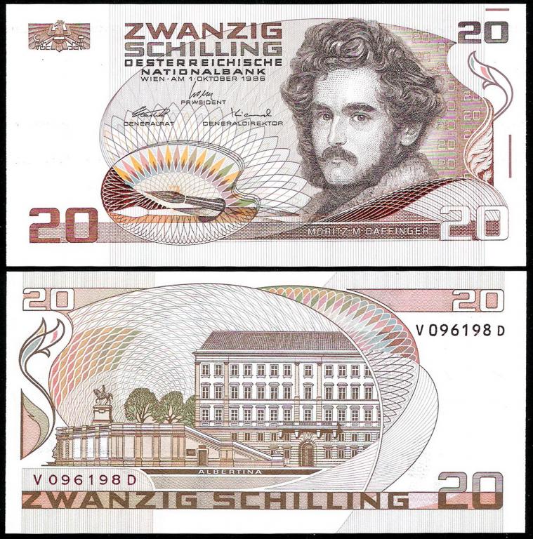 Австрия 20 шиллингов 1986 год. UNC