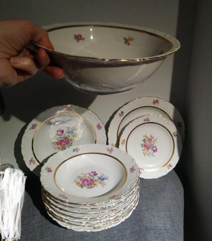 Фарфор Kahla тарелка суповая десертная салатник Германия цветы винтаж