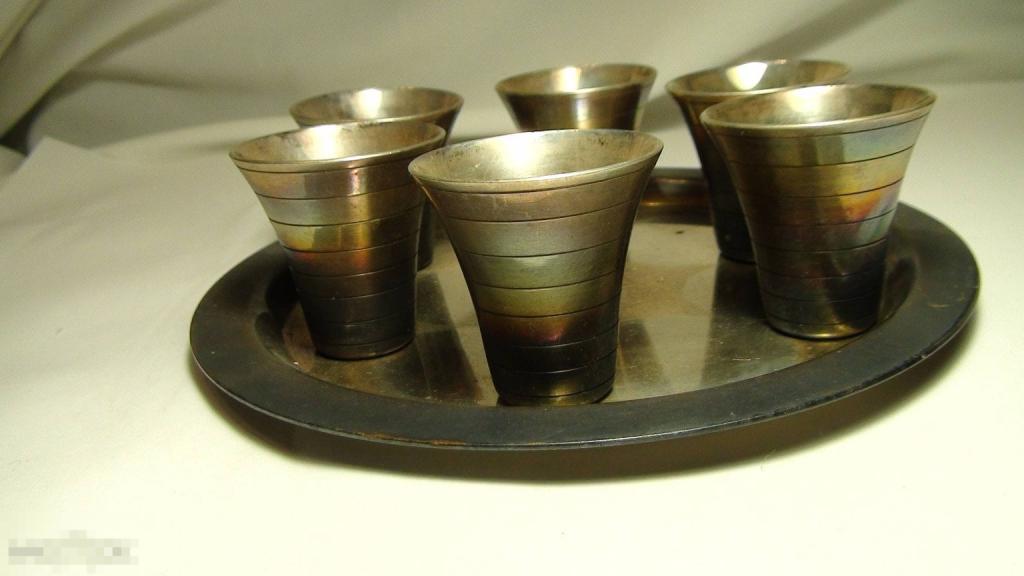 Поднос со стопками мельхиор 2