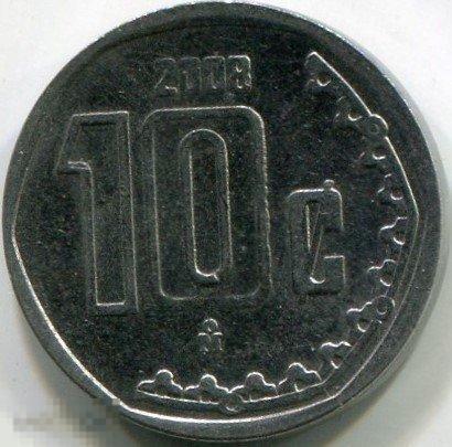 Мексика 10 сентаво 2008 года