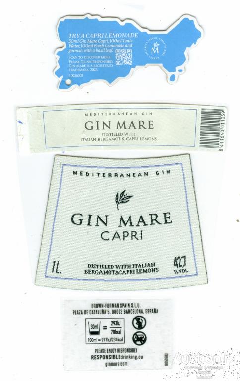 Этикетка – ДЖИН – Gin Mare Capri– 1 л. (379w)