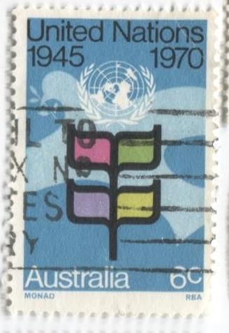 1970 Австралия. 25 лет ООН 1м.гаш