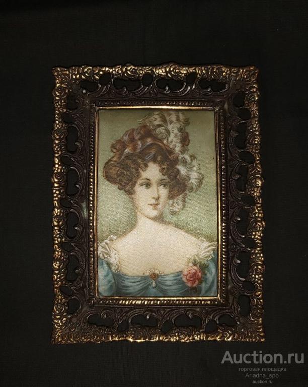 Настенная шелкография в бронзовой раме